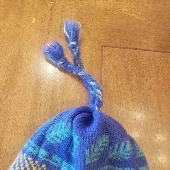 𝅺Pinyon Products Men's Navy/Yellow/Turquoise Wool Beanie - Picture 6 of 13